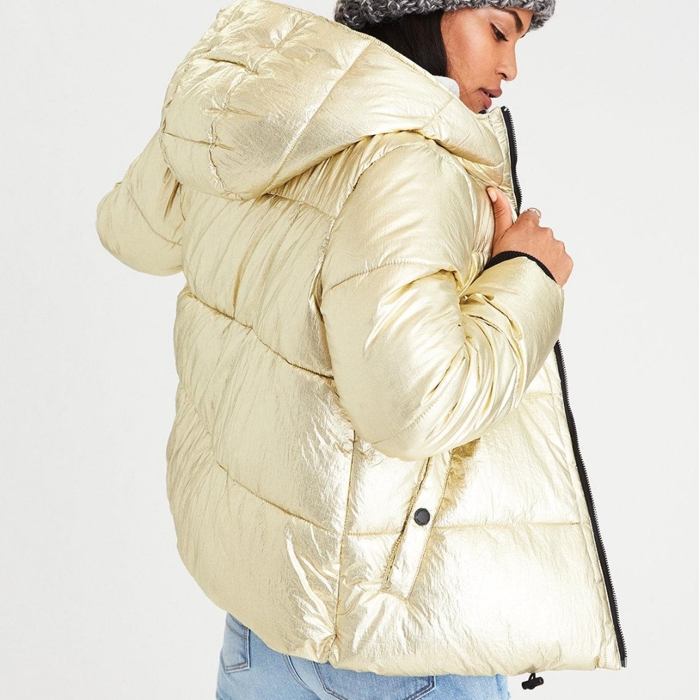 American Eagle Outfitters metallic puffer jacket